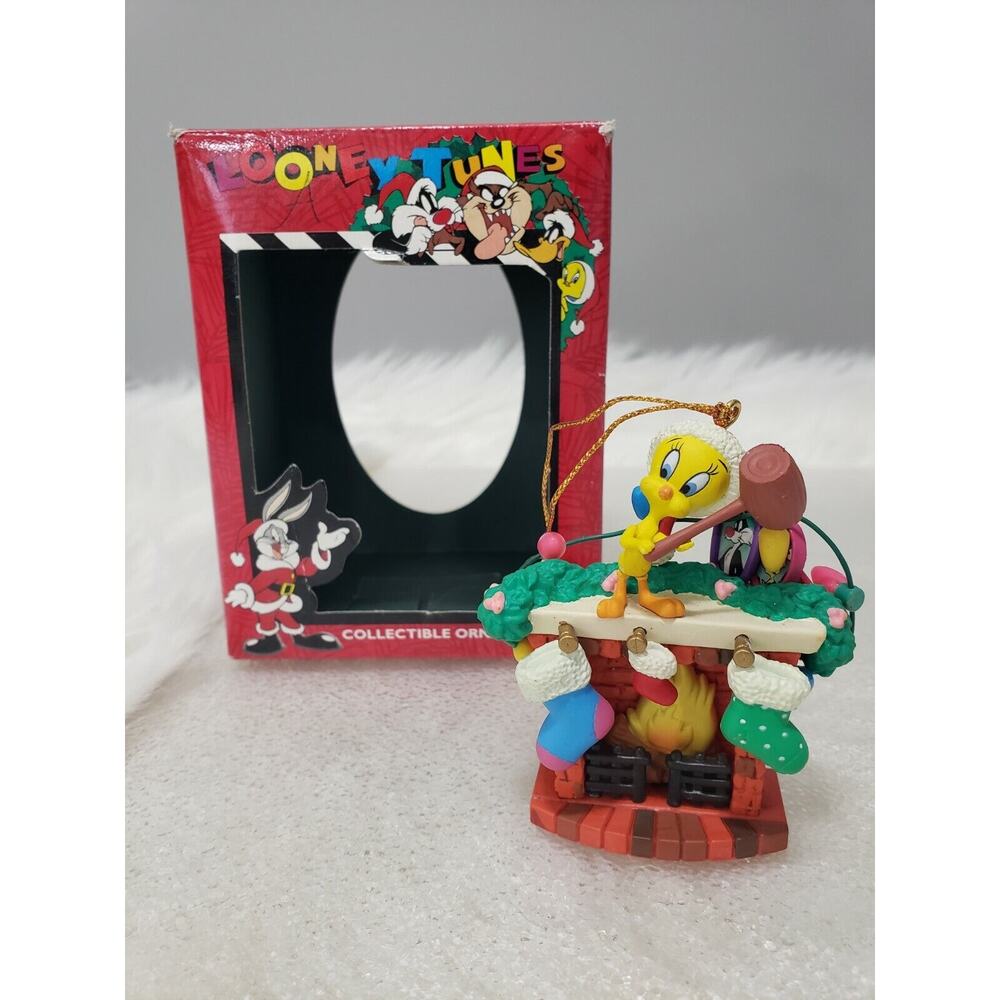 Vintage Sylvester & Tweety Bird Fireplace - Looney Tunes‎ - Christmas Ornament